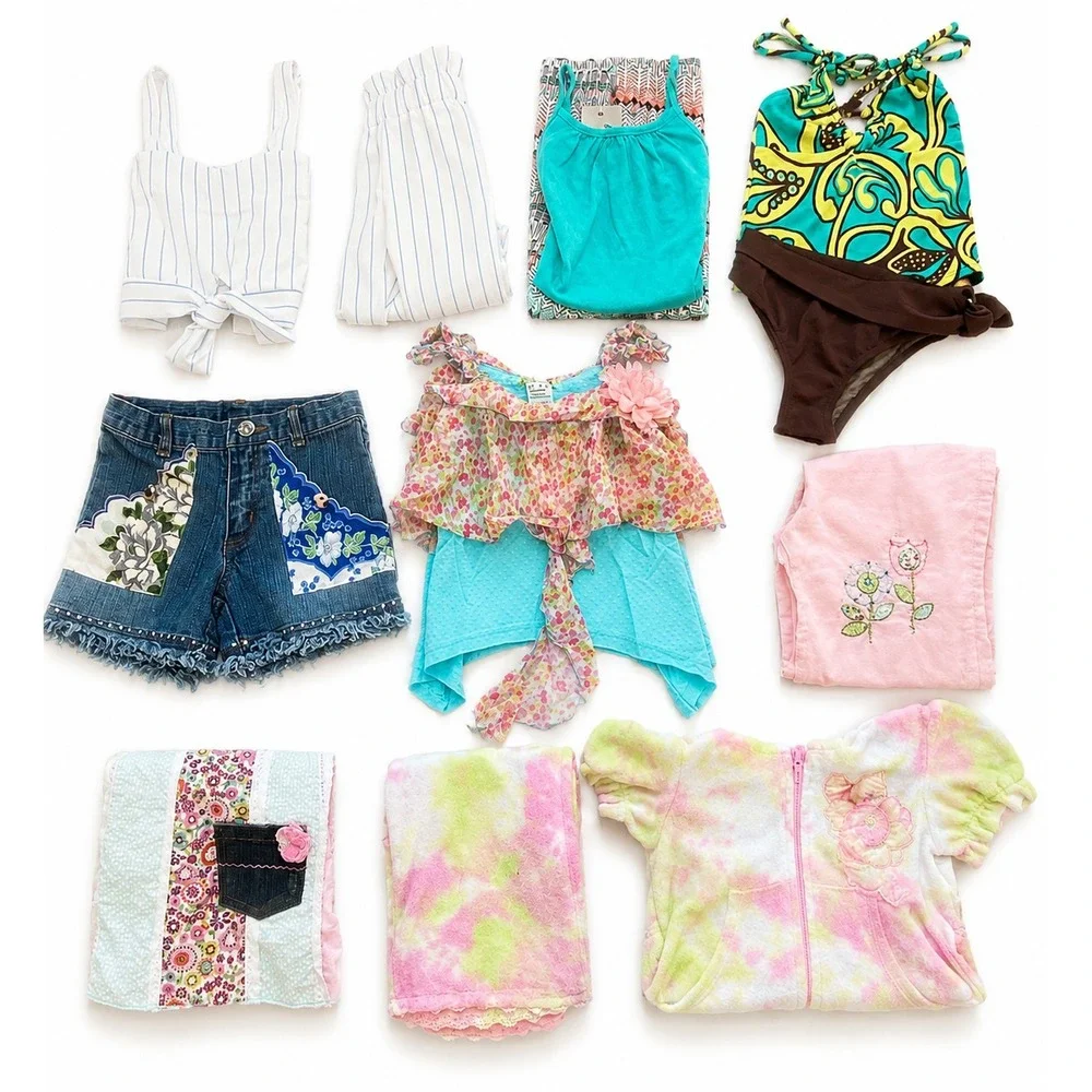 NEW -11 Items -Girls Sz 4 Huge Boutique Summer Clothing Lot Outfits Dress Shorts